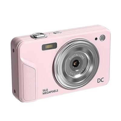 Digitale 56-Megapixel-Kamera für Fotografie, Point-and-Shoot-Digitalkamera mit Autofokus, Dual-Blitz, 16-fach Zoom, Bildstabilisierung, 128-GB-Speicherkarte, kompakte Vlogging-Kamera für Jugendliche