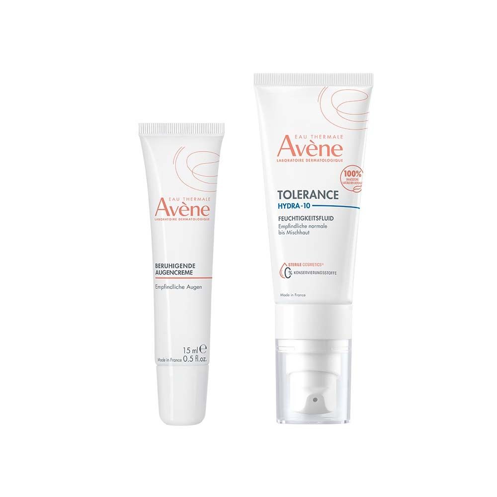 Avène Beruhigende Augencreme + Tolérance Hydra-10 Feuchtigkeitsfluid Set 1 St