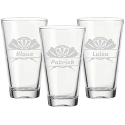 Trinkglas CIAO 300 ml Dartscheibe mit Pfeile 3er Set