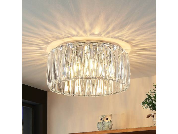 Sofia Plafonnier Transparent/Chrome - Lindby - Salon / séjour - Moderne - Plastique - Rond