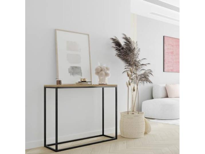 Design Möbel Konsolentisch Beistelltisch Moderner Sofatisch Flurtisch Kleiner Ausstellungstisch Moderner Beistelltisch Tisch für den Flur Tisch für das Wohnzimmer 100 cm x 80 cm x 25 cm WOTAN/SCHWARZ