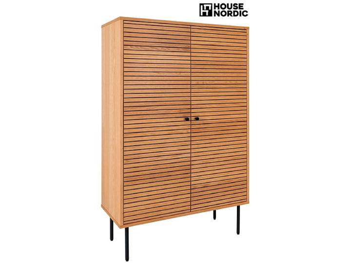 Kommode HOUSE NORDIC KYOTO 2 Türen 4 Schubladen 40x80x130cm natürliches holz eiche