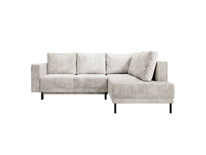 Ecksofa Rodario mit Schlaffunktion und Bettkasten, graubeiger