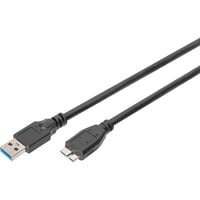 USB 3.2 Gen 1 Anschlusskabel USB-A > Micro USB-B schwarz, 1 Meter