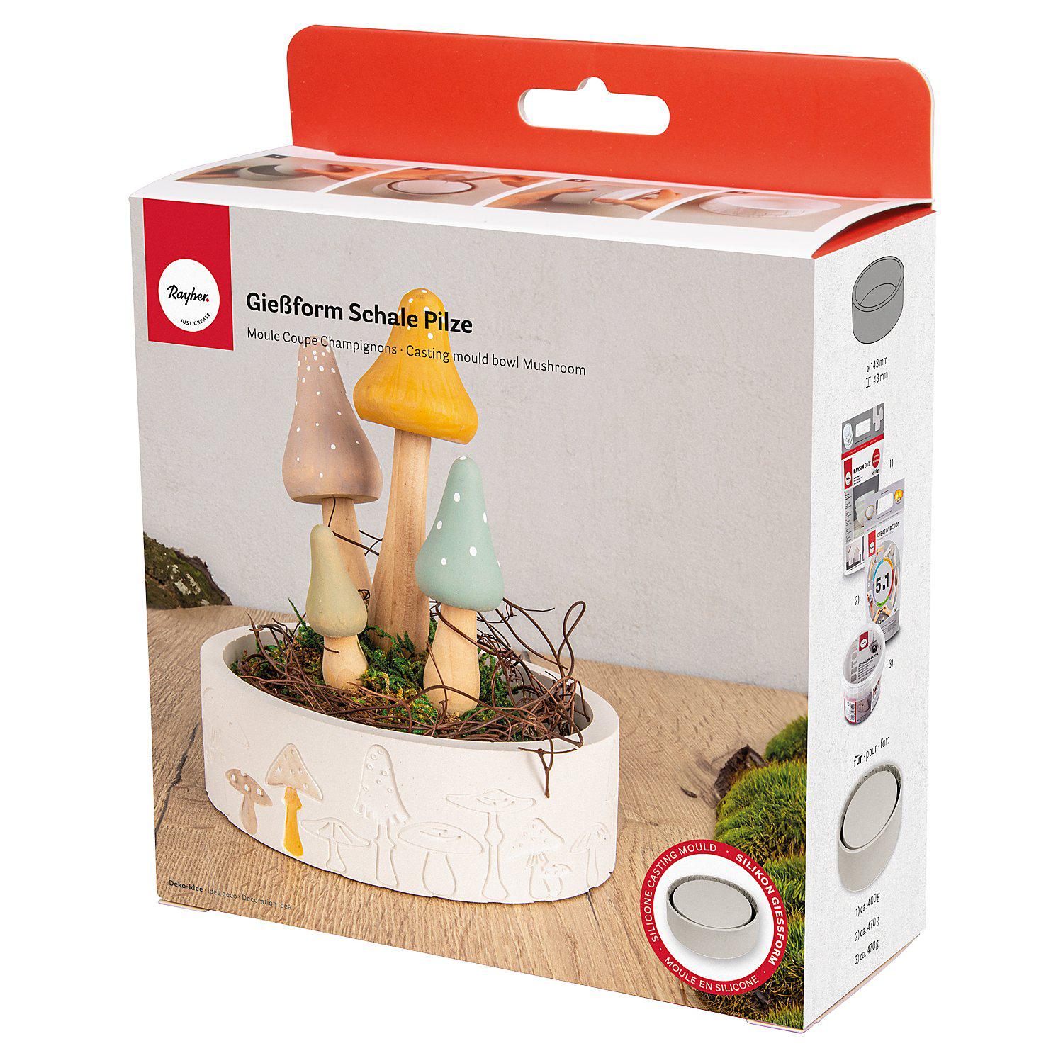 Silikon Gießform Schale "Pilze"