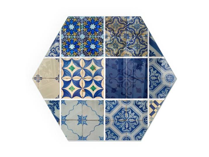 KAMINBODENPLATTE h40 cm - Keramikfliesenmuster