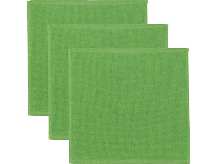 Erwin Müller Reinigungstuch, Putztuch, Putzlappen, Spültuch 3er-Pack grün Größe 25x25 cm - 100% Baumwolle, zum Spülen oder Staubwischen, robust und langlebig, mit Frottierseite
