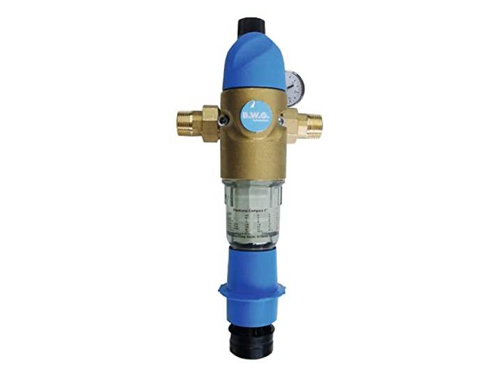 Hauswasserfilter rückspülbar, Mit integriertem Druckminderer, 1 Zoll