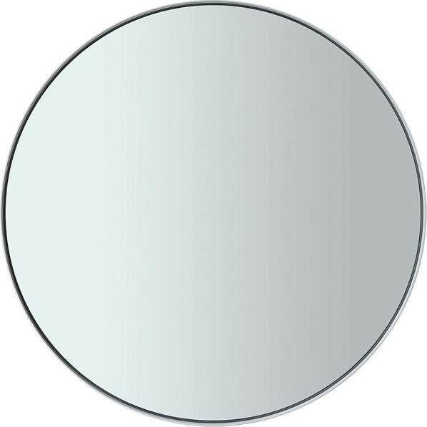 Blomus Wandspiegel Rim Decoratieve Badkamerspiegel in Wit met Gepoedercoat Staal en Gekleurd Glas, 50 cm