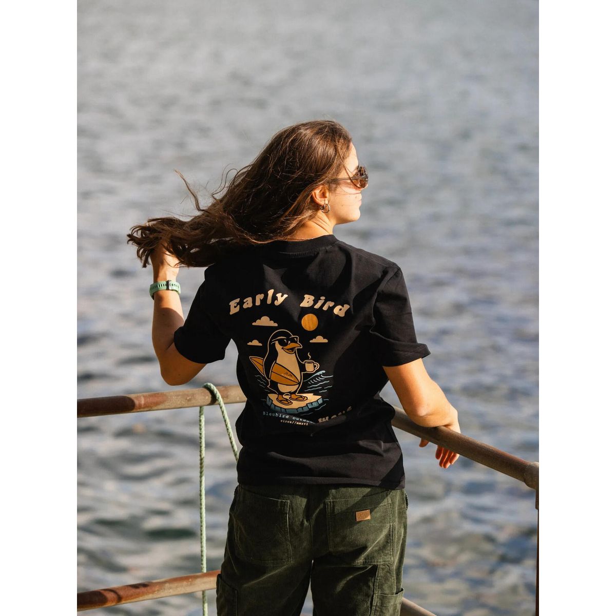 Bleubird Early Bird Tee black Small TEE-EARLYBIRD-BLK-S