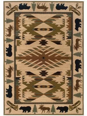 Style Haven Hearthstone Lodge Ivory/ Green Area Rug