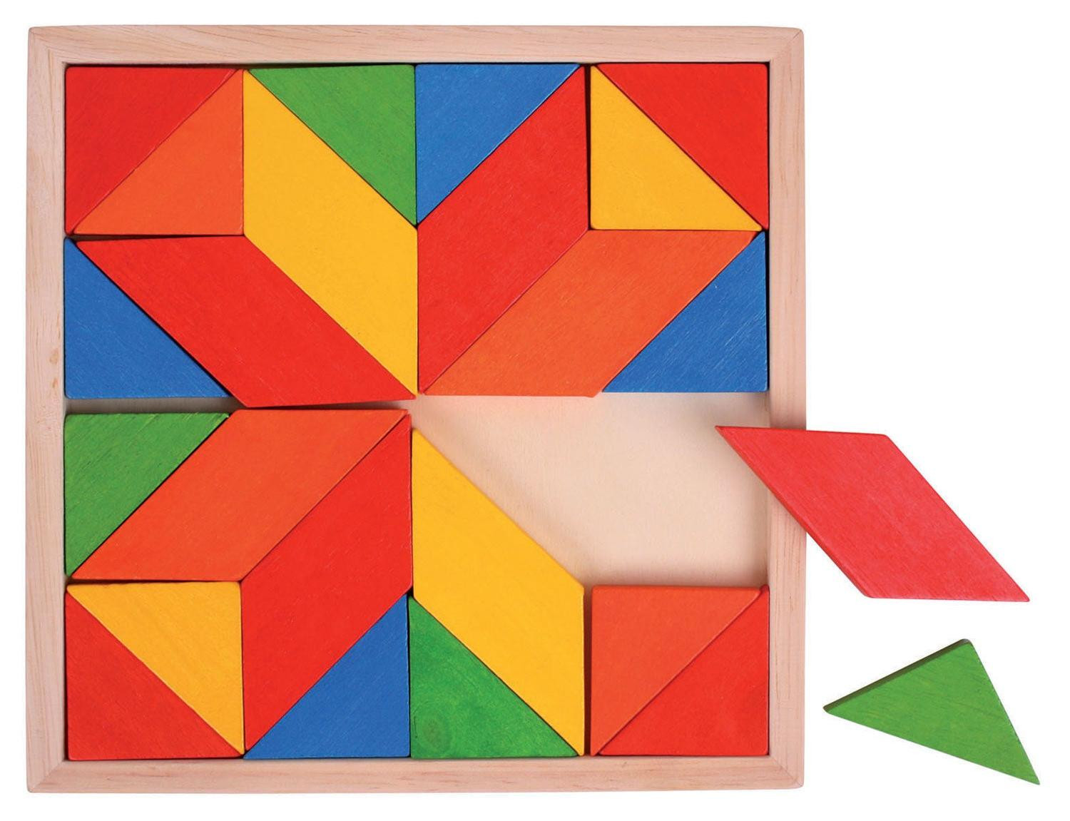 Bigjigs houten mozaïekpuzzel kleurrijk speelgoed