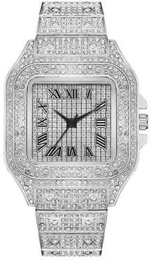 Youfap Market Gold Watch Ladies Wrist Watch Luxury, Luxury Diamond Men Women Watches, Rhinestone Unisex Bracelet Watches silver