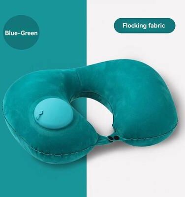 Uplift Treasures Inflatable U Shaped Travel Neck Pillow Portable Comfort Cushion green