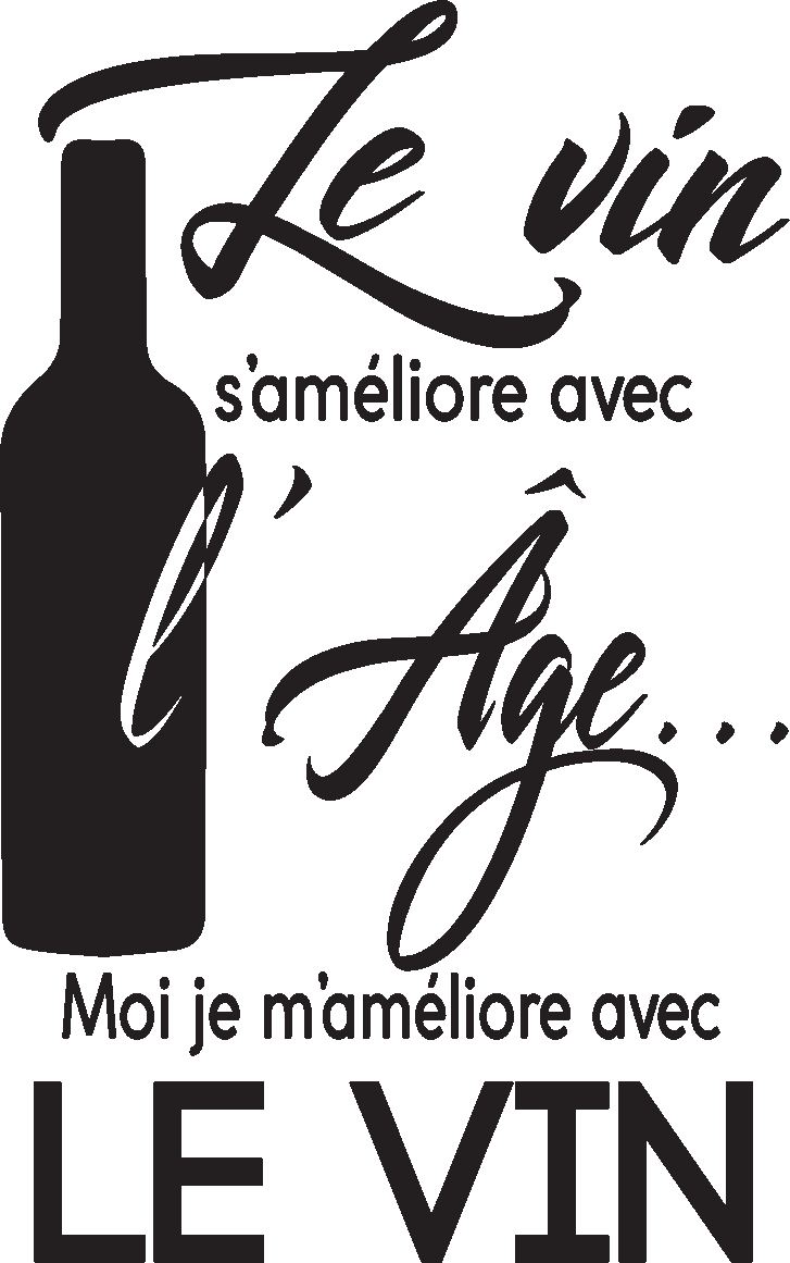 Ambiance-sticker Sticker citation cuisine le vin s'améliore avec l'âge