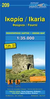 Carte de randonnée n° 209 - Ikaria, Fourni   Road Editions
