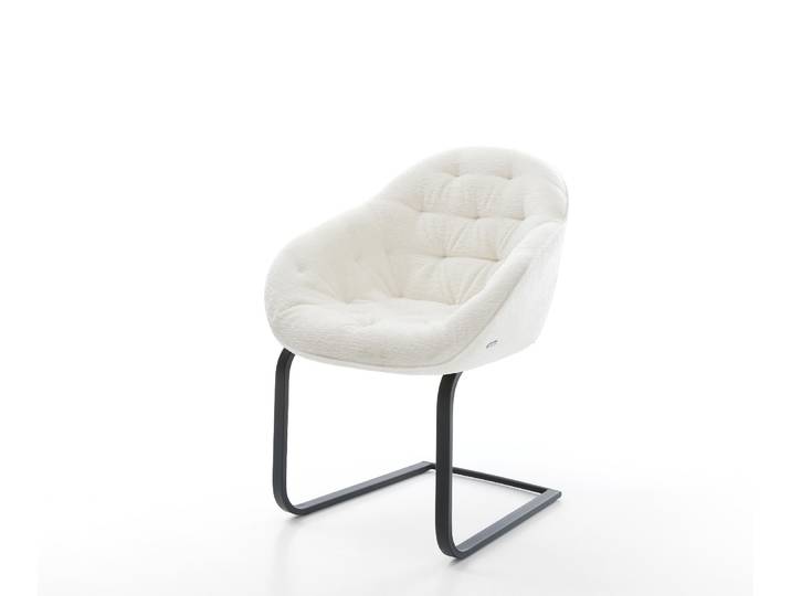 Cantilever Gaio Flex bouclé doux beige pied cantilever plat noir