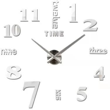 Inspire Select Modern 3D DIY Wall Clock Large Acrylic Mirror Sticker Quartz Clock For Living Room Home Decor 018s 3d 37 In