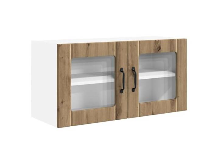 HKTMGDNG Küchen Wandschrank Hängeschrank Artisan-Eiche 80x31x40 cm Platzsparender Hängeschrank aus robustem Holzwerkstoff für Küche und Esszimmer mit 2 Fächern für Geschirr.