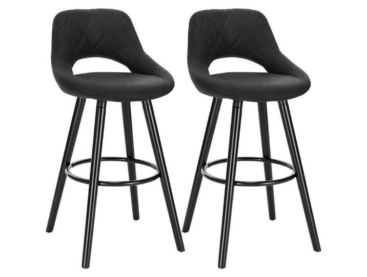 WOLTU 2 X Tabourets de Bar en Tissu Scientifique Chaises de Bar Structure en Bois Massif Anthracite