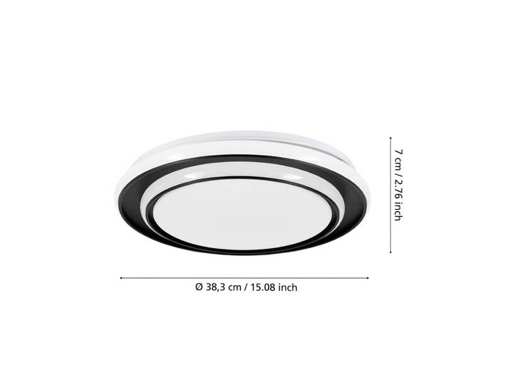 EGLO Deckenlampe MOSCHETTA, schwarz, für Wohn- / Esszimmer, Metall, Deckenlampe