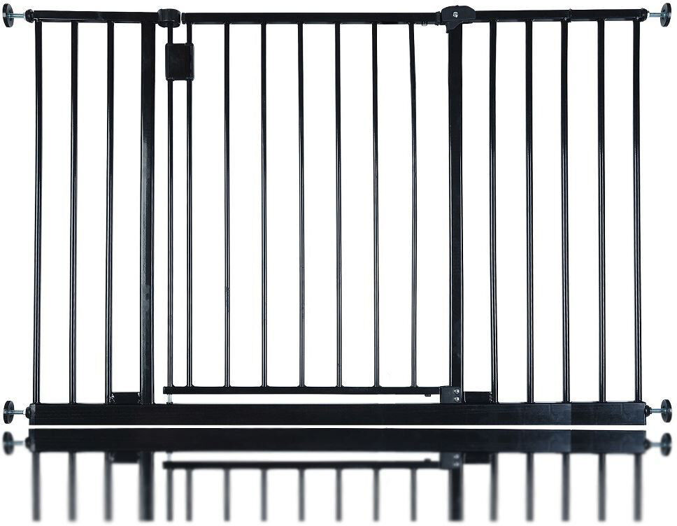 Latitude Run Atso Metal Pressure Mounted Pet Gate Black 109-115 cm