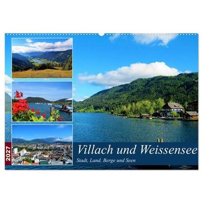 Villach und Weissensee - Stadt, Land, Berge und Seen (Wandkalender 2027 DIN A2 quer), CALVENDO Monatskalender
