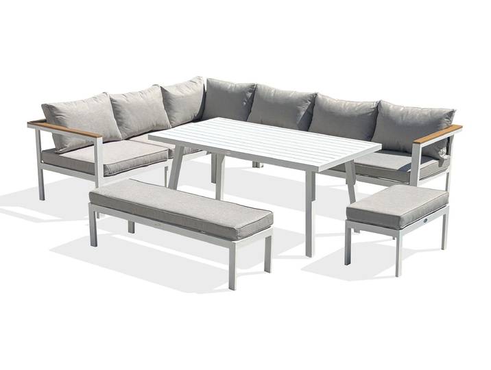 Ensemble repas de jardin en aluminium (9 places)