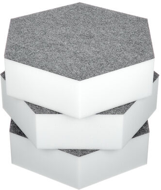 t.akustik Hexagon Melamine Grey 75 Dunkelgrau