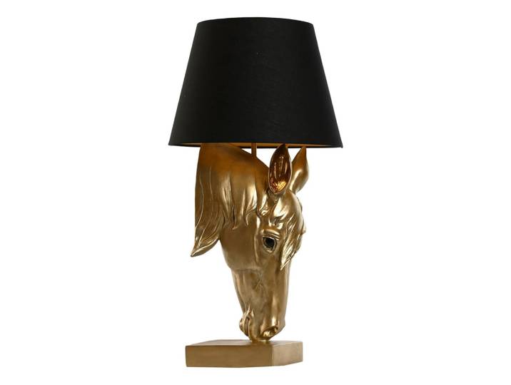 Lampe cheval en résine doré 30x30x59 cm