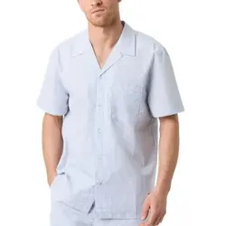 Björn Borg Core Resort Pyjama Shirt Hellblau Baumwolle Large Herren