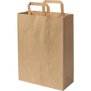 Biozoyg Papiertüten DSE02322, braun, 26 x 35 x 12cm, mit Henkel, 250 Stück