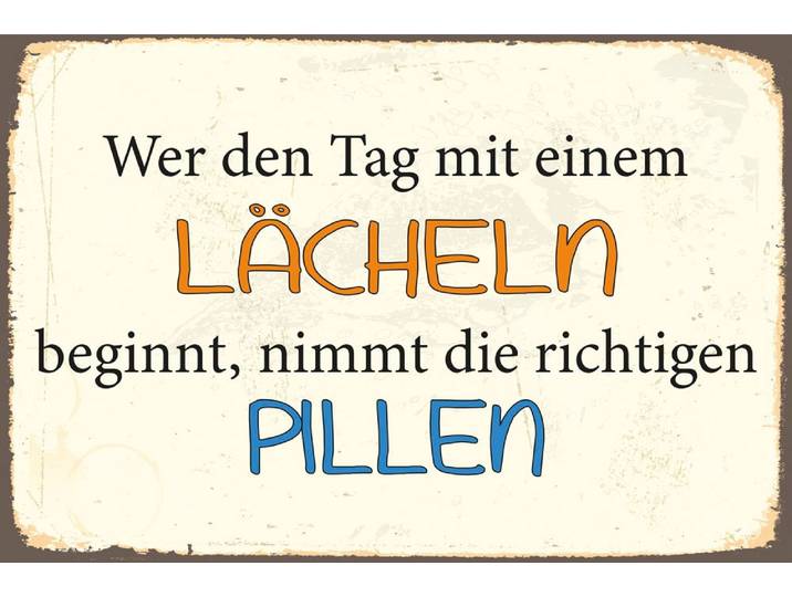 Metallbild QUEENCE Lächeln , schwarz (farbe bild(er): schwarz), B:30cm H:20cm, Metall, Stahl, Bilder, Metallbild, Stahlschild, Blechschild, Sprüche, Texte, witzig