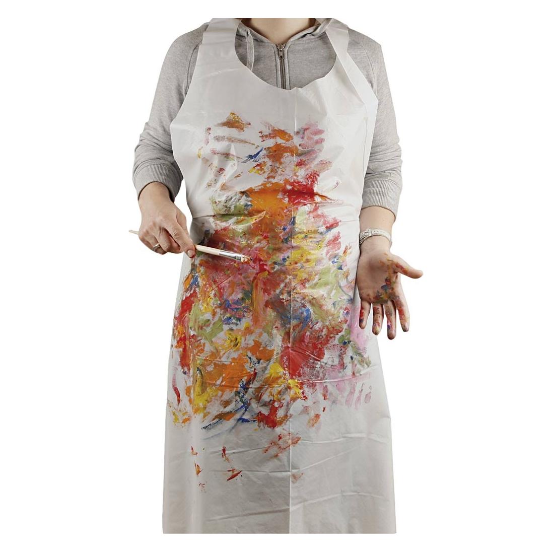 Creativ Company Disposable Apron, H: 130 cm, W: 80 cm, white, 100 pc/ 1 pack (132429)