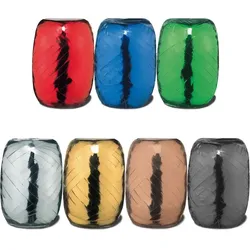 7 Rollen bunte metallic Geschenkbänder Schleifenband Kräuselband