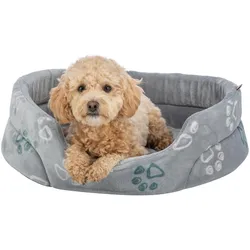 PETS Collection Jimmy Soft bed, soft plush, oval, 55 × 45 cm, light grey (Hund, Katze), Hundebett + Katzenbett
