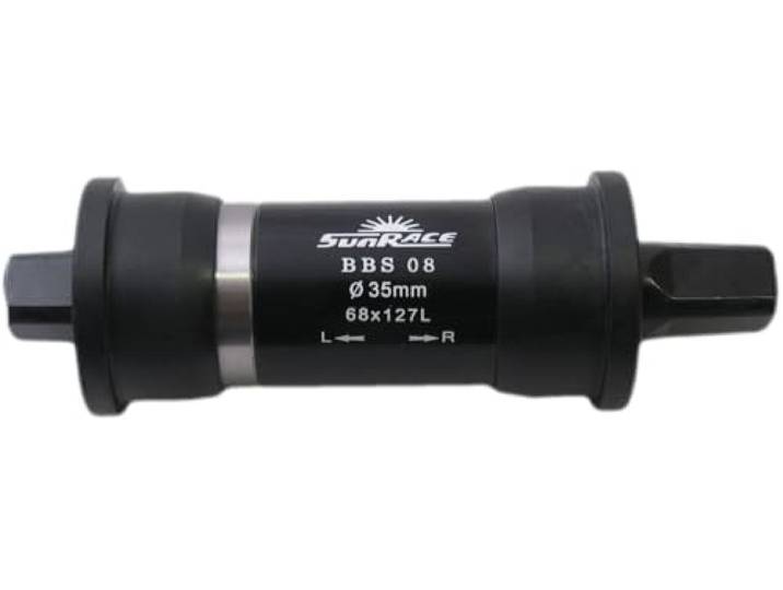 Sunrace Unisex – volwassenen binnenlager-03324456 binnenlagers, zwart, 127 mm