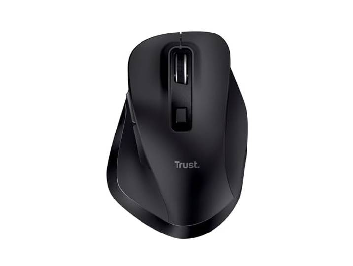 Trust Fyda Oplaadbare Draadloze Muis met USB-ontvanger, 6 Knoppen, Zwart