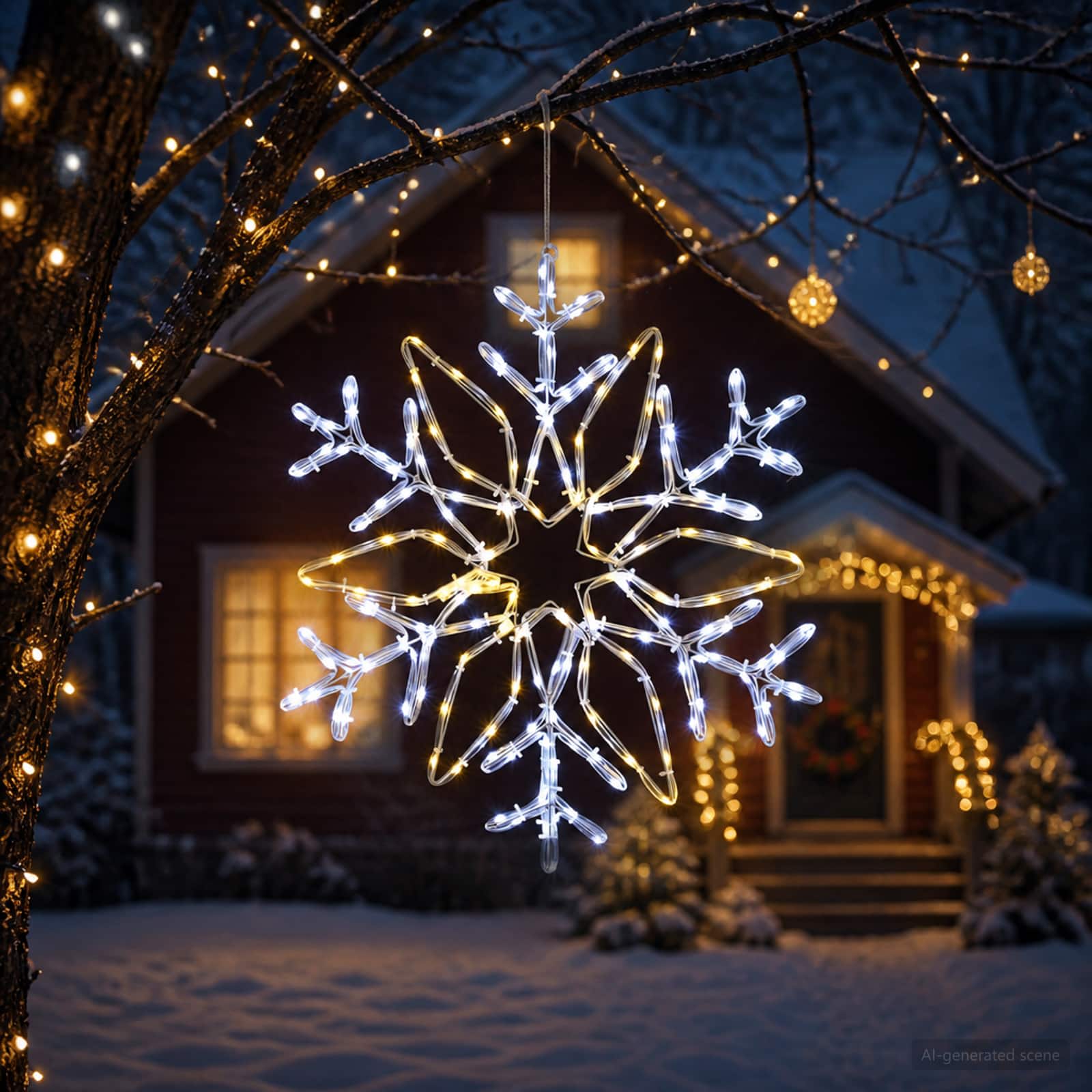 vidaXL Flocon de neige lumineux de Noël LOVIISA 140 LED Blanc froid