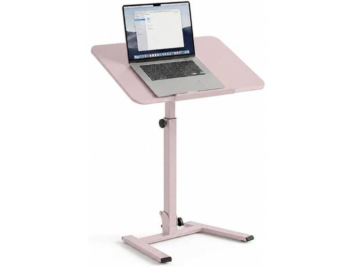 Bureau assis-debout mobile pliable MUSSO D7 - rose