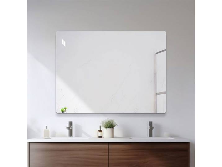 Miroir mural sans cadre 60 x 80 cm – Miroir de salle de bain – miroir décoratif à suspendre verticalement ou horizontalement