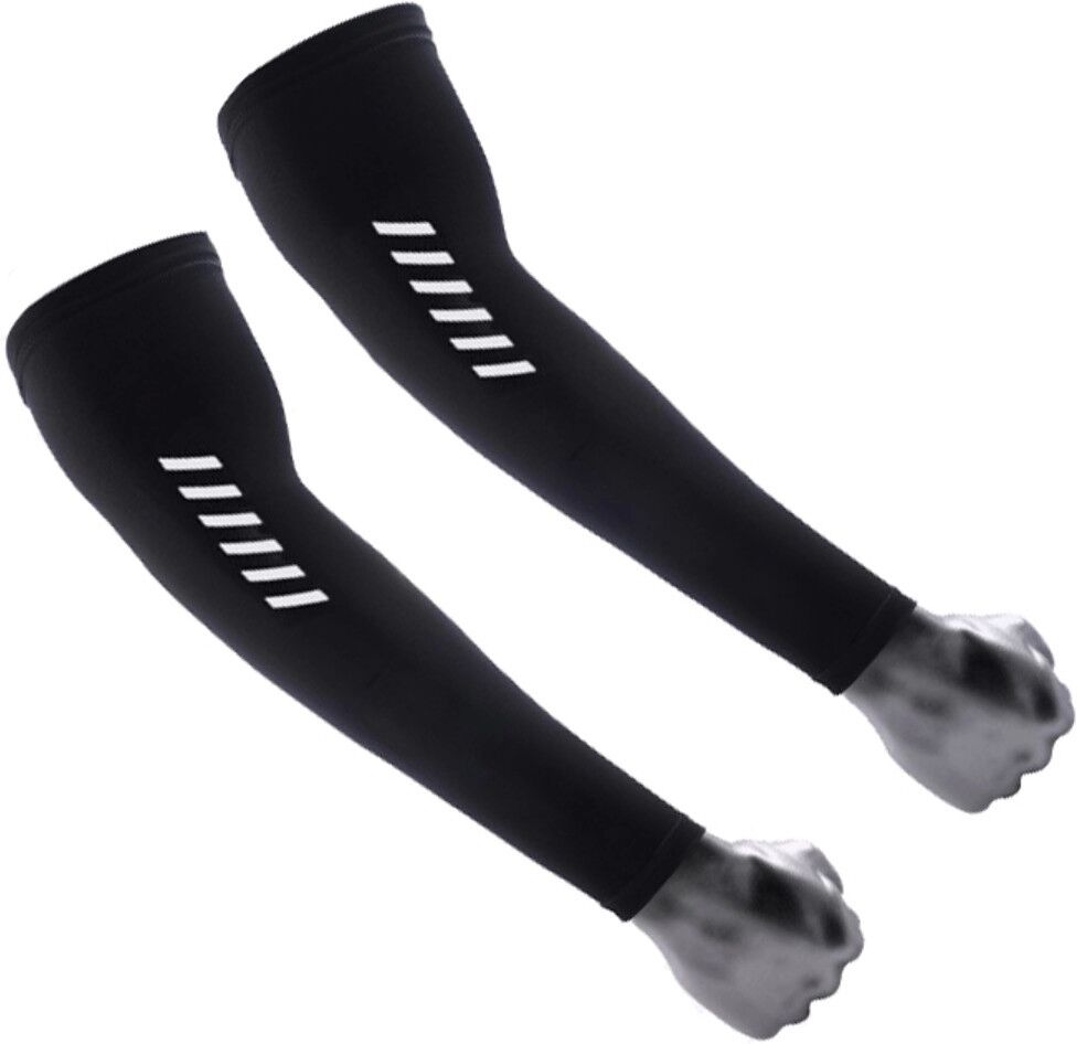 INF Cooling Ice Silk Armstulpen - Atmungsaktiver UV-Schutz, Rutschfestes Schnelltrocknen, Leichter Sonnenschutz (Pack 2) L Schwarz