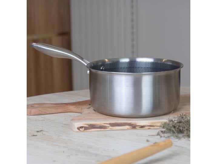 Casserole 16cm revêtu en acier inoxydable - tous feux