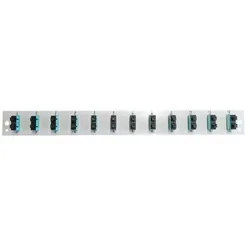 EFB Elektronik Bestückte Frontblende mit 12 x SC Duplex Kupplung vertikal, grau, Netzwerkkabel