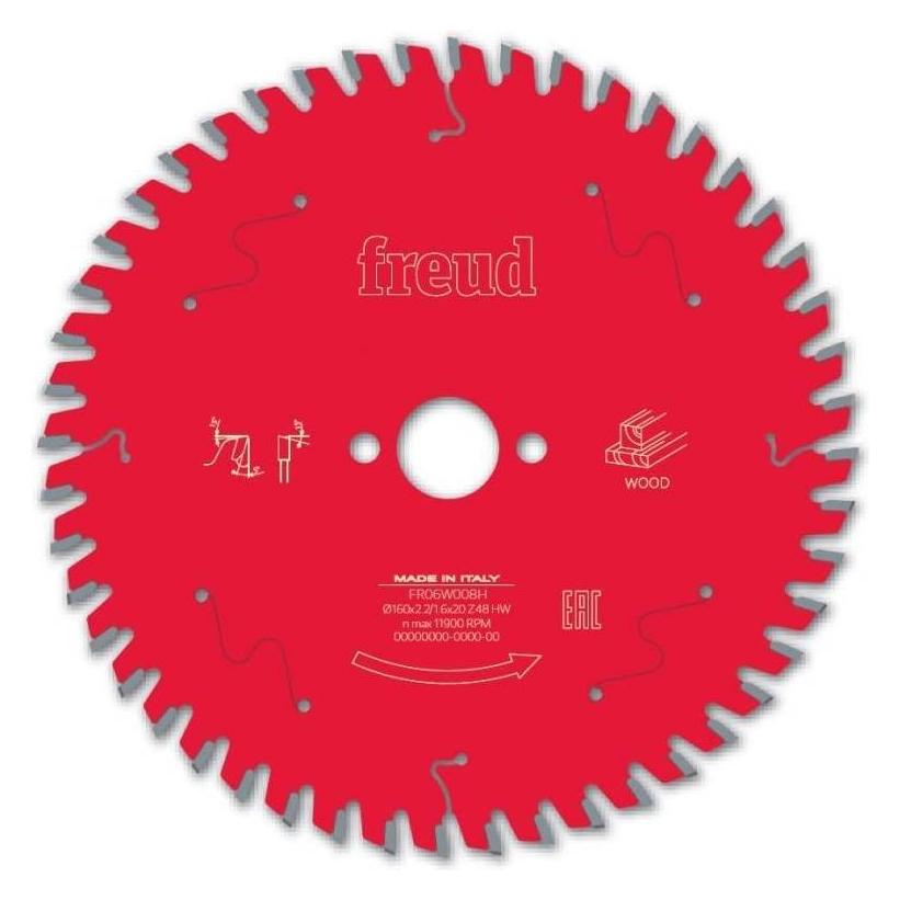 Freund Freud Kreissägeblatt FR06W008H 160x20x2,2/1,6mm Z48 Handsäge Holz F03FS09680 (46282058)