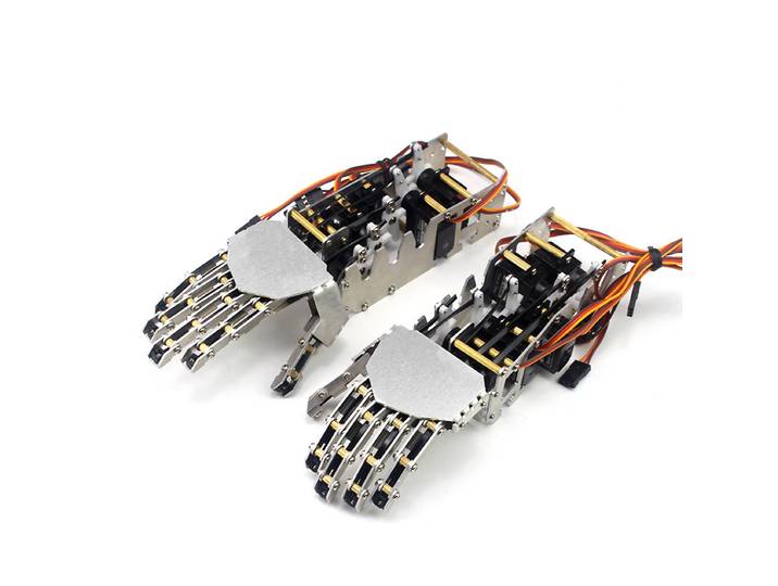 Bras de manipulation en métal humanoïde à cinq doigts, main gauche/droite avec servos pour Robot Arduino Programmable, 5 DOF