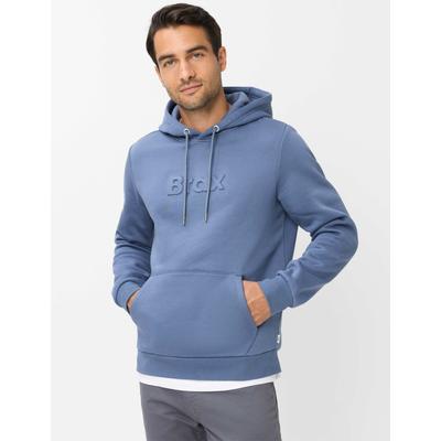 Hoodie BRAX "Style SULLIVAN", Herren, Gr. L (52), blau, 70% Baumwolle, 30% Polyester, Sweatshirts Hoodie, Sweat: Hoodie im Baumwollmix