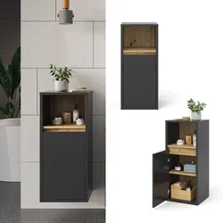 Vicco Midischrank Badschrank Badezimmermöbel Viola Anthrazit Eiche modern 38x80 Badezimmer Schrank Badmöbel Schranktür Schrankfach Ablage Aufbewahrung