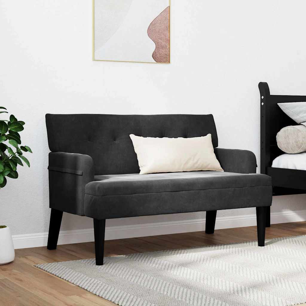 vidaXL Chesterfield Bench Noir 112 x 65,5 x 75 cm Velours
