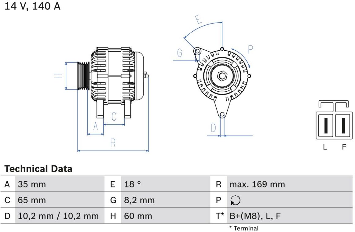 Drehstromgenerator BOSCH 0 986 084 150